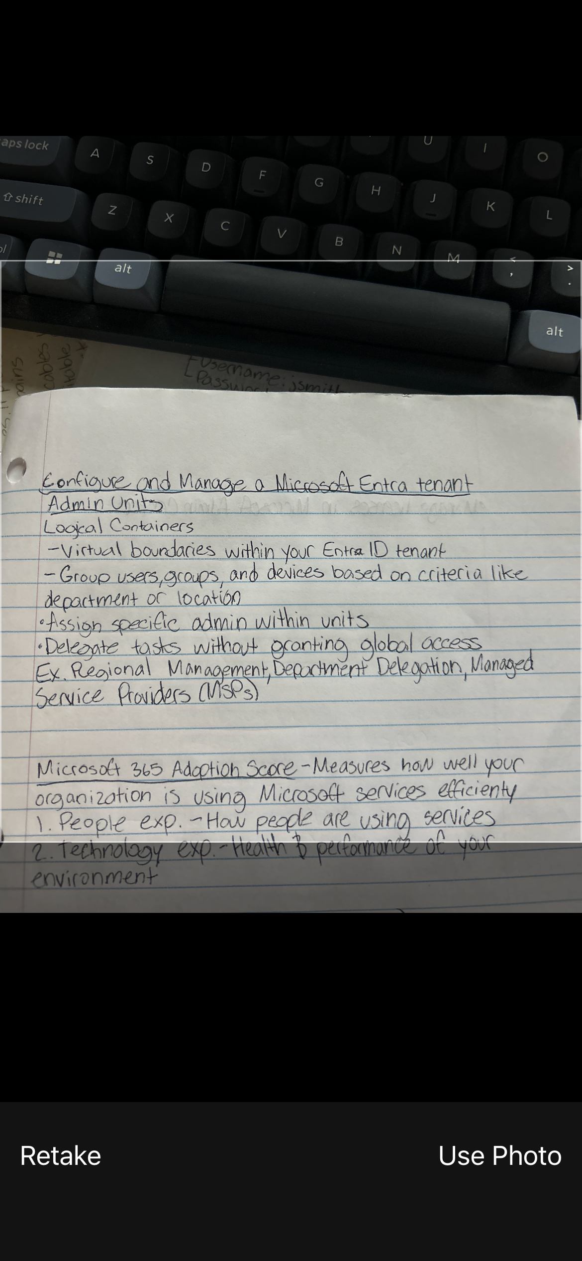 MemoryTrap screen for using a captured photo of handwritten notes to create a flashcard